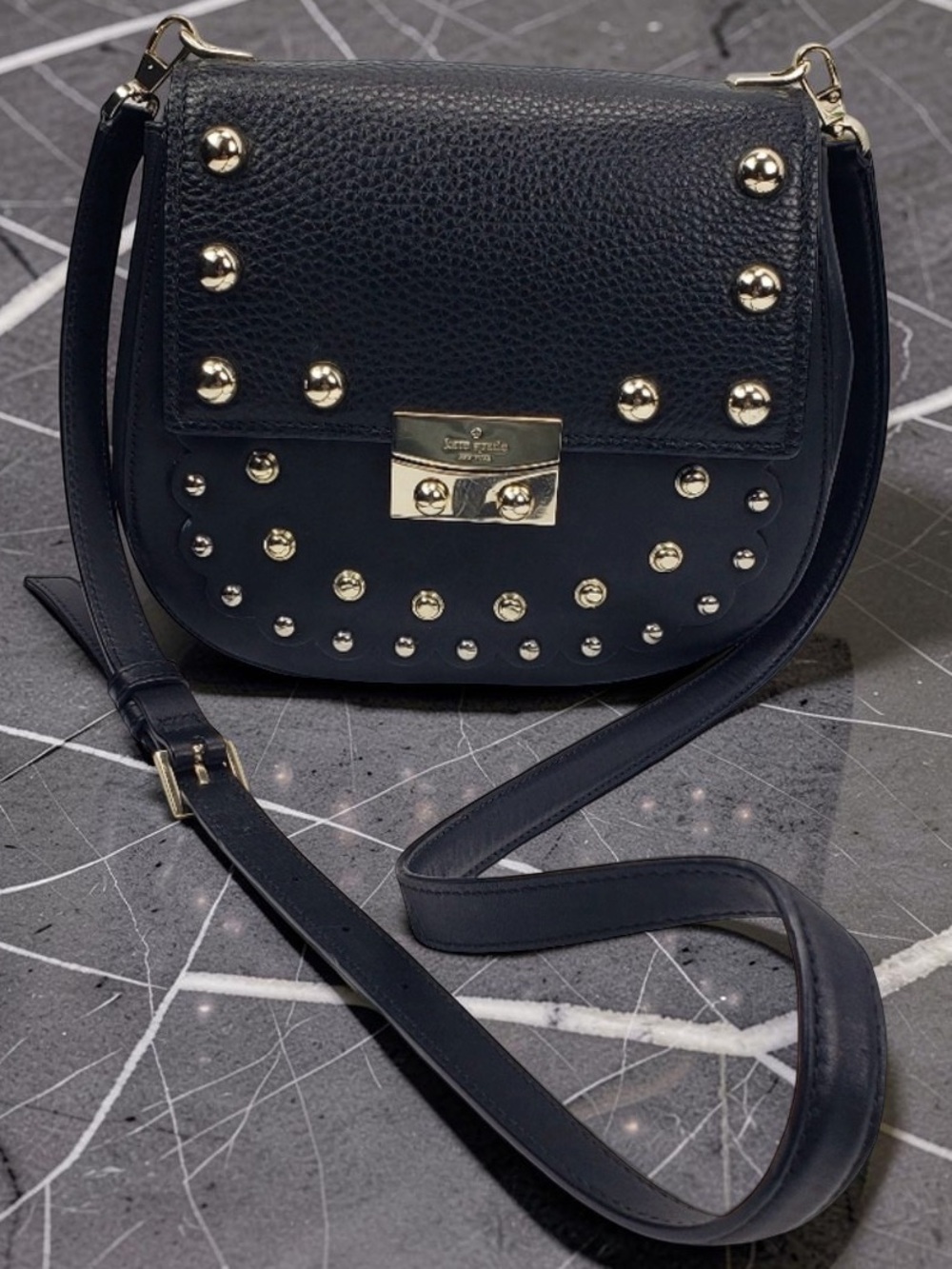 Kate Spade x The Madison Ave. Collection Byrdie Studded Crossbody Bag✨